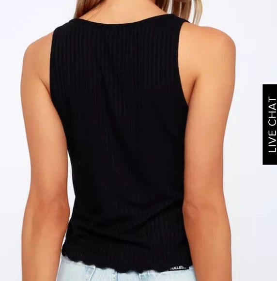 Lulu's Black Ribbed Tank Top - Picture 4 of 5